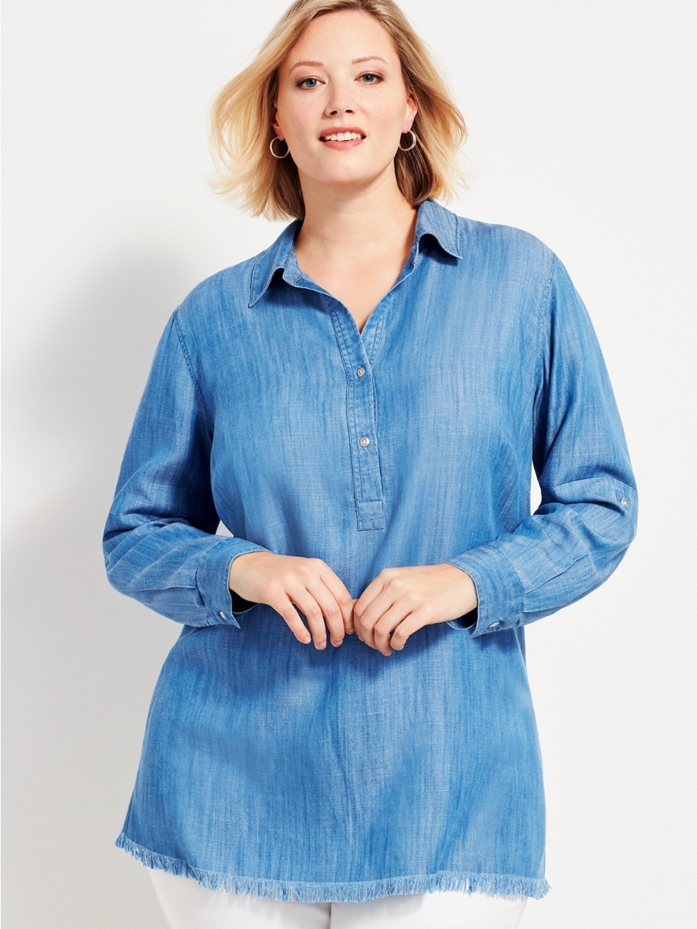 Talbots Light Blue Denim Top